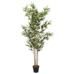 vidaXL Bambou artificiel 1380 feuilles 200 cm vert