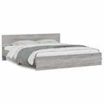 vidaXL Cadre de lit avec tête de lit sonoma gris 200x200 cm