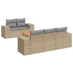 vidaXL Salon de jardin avec coussins 6 Pièces beige résine tressée