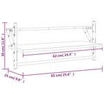 vidaXL Étagères murales avec barres 2 Pièces chêne sonoma 65x25x30 cm