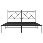 vidaXL Cadre de lit métal avec tête de lit noir 150x200 cm