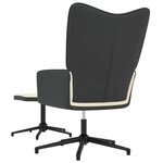 vidaXL Chaise de relaxation avec tabouret Blanc crème Velours et PVC