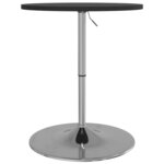 vidaXL Table de bar noir 60x60x90 cm bois d'ingénierie et acier chromé
