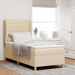 vidaXL Box Spring lit avec Matelas Crème 90x200 cm