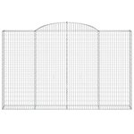 vidaXL Paniers à gabions arqués 2 Pièces 300x30x180/200 cm fer galvanisé