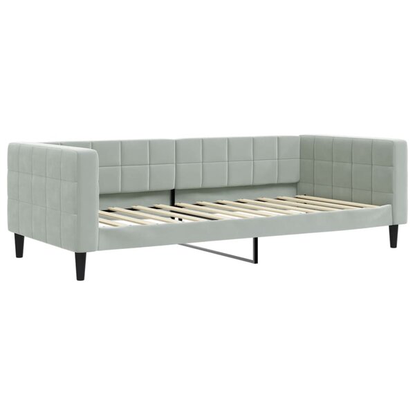vidaXL Lit de repos gris clair 90x200 cm velours