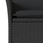 vidaXL Ensemble à manger de jardin et coussins 5 Pièces noir rotin acacia