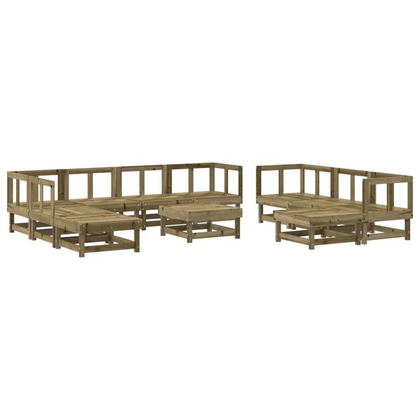 vidaXL Salon de jardin 11 Pièces bois de pin imprégné