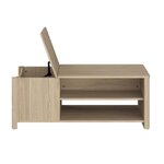 Table basse BETTY rectangulaire - En panneau de particules revetu papier - chêne - Classique - 110 x 42 x 60 cm