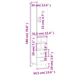 vidaXL Buffet haut Blanc 34 5x34x180 cm Bois d'ingénierie