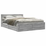vidaXL Cadre de lit avec tête de lit sonoma gris 140x190 cm