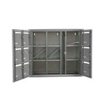 Bloc collectif Leabox  3x3  grade 3  simple face  intérieur  fixation murale  gris poussière ral 7037 finition brillante