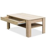 vidaXL Table basse bois d'ingénierie 110x65x48 cm Chêne