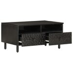 vidaXL Table basse noir 80x54x40 cm bois massif de manguier