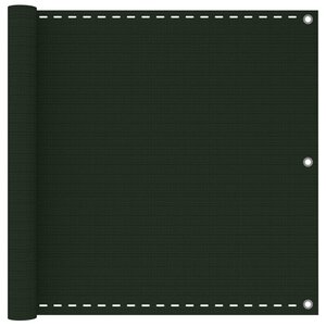 vidaXL Écran de balcon Vert foncé 90x600 cm PEHD