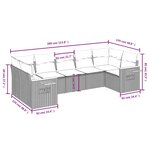 vidaXL Salon de jardin avec coussins 7 Pièces beige résine tressée