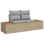 Set de 6 Canapés de Jardin avec Coussins Beige en Poly Rattan