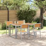 vidaXL Ensemble de salle à manger de jardin de 5 pièces en bois massif d'acacia et métal