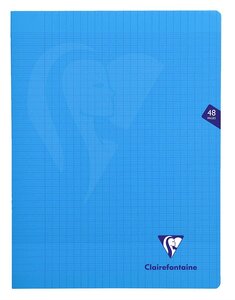 Cahier MIMESYS Piqué Polypro 24 x 32 cm 48 pages 90g Séyès Bleu CLAIREFONTAINE