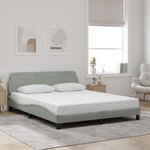 vidaXL Cadre de lit sans matelas gris clair 160x200 cm velours