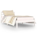 vidaXL Cadre de lit Bois de pin massif 90x200 cm blanc
