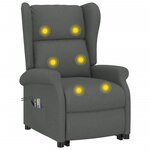 vidaXL Fauteuil de massage inclinable Gris foncé Tissu