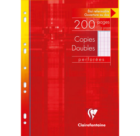 Copies doubles perforées 90g s/étui 21x29,7 200 p séyès CLAIREFONTAINE