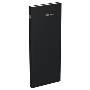 Agenda journalier Long 14 x 35 cm Travers 1 jour/page Noir LECAS