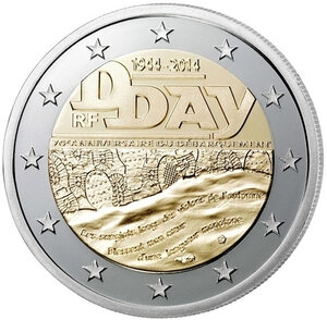 Monnaie 2 euros commémorative france 2014 d-day