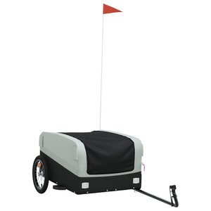 vidaXL Remorque de vélo noir et gris 45 kg fer