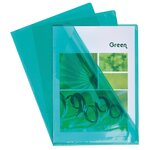 Etui Carton De 100 Pochettes Coin Pvc Lisse Haute Résistance 13/100e - A4 - Vert - Exacompta