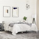 vidaXL Cadre de lit sonoma gris 120x200 cm bois d'ingénierie et métal