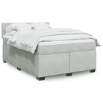 vidaXL Sommier à lattes de lit et matelas Gris clair 160x200cm Velours