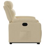 vidaXL Fauteuil inclinable Crème Tissu