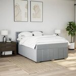 vidaXL Sommier à lattes de lit avec matelas Gris clair 160x200cm Tissu