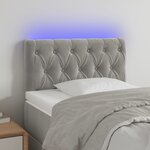 vidaXL Tête de lit à LED Gris clair 80x7x78/88 cm Velours