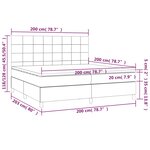 vidaXL Sommier à lattes de lit avec matelas Noir 200x200 cm Tissu