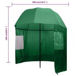 vidaXL Parapluie de pêche Vert 300x240 cm