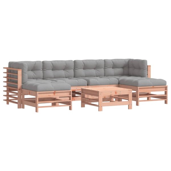 vidaXL Salon de jardin 7 Pièces avec coussins bois massif douglas