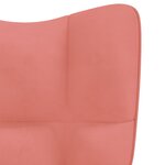 vidaXL Chaise de relaxation avec tabouret Rose Velours