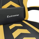vidaXL Chaise de jeu avec repose-pied Noir et doré Similicuir