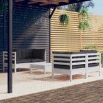 vidaXL Salon de jardin 5 Pièces avec coussins anthracite Bois de pin