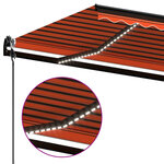 vidaXL Auvent automatique capteur de vent LED 400x350 cm Orange marron