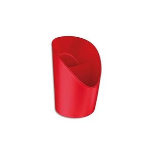 Pôt à crayons Vivida en polystyrène 2 compartiments - Diam. 9 x H12,5 cm rouge ESSELTE