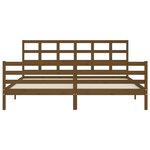 vidaXL Cadre de lit avec tête de lit marron miel 200x200cm bois massif