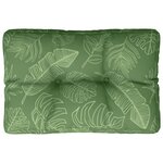 vidaXL Coussin de palette motif de feuilles 60x40x12 cm tissu