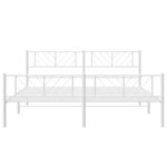 vidaXL Cadre de lit métal avec tête de lit/pied de lit blanc 180x200cm