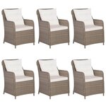 vidaXL Ensemble à manger de jardin 7 Pièces Marron