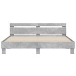 vidaXL Cadre de lit avec tête de lit gris béton 180x200 cm