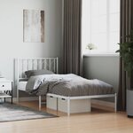 vidaXL Cadre de lit métal avec tête de lit blanc 90x200 cm